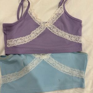 Blue and purple laced cami tank top